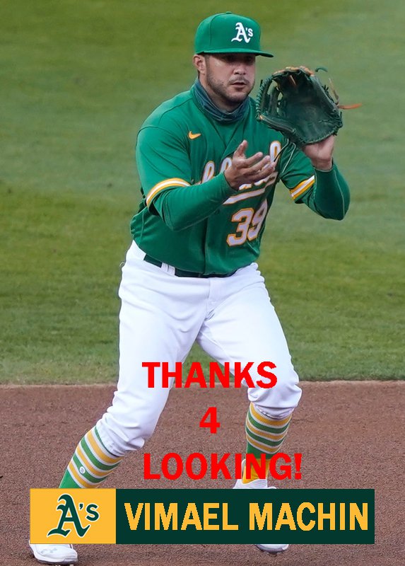 VIMAEL MACHIN 2020 OAKLAND ATHLETICS BASEBALL CARD