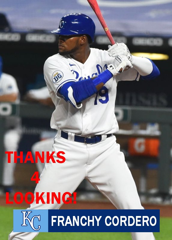 FRANCHY CORDERO 2020 KANSAS CITY ROYALS BASEBALL CARD