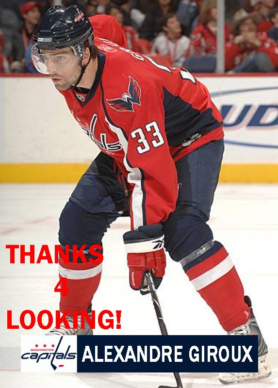 ALEXANDRE GIROUX 200809 WASHINGTON CAPITALS HOCKEY CARD