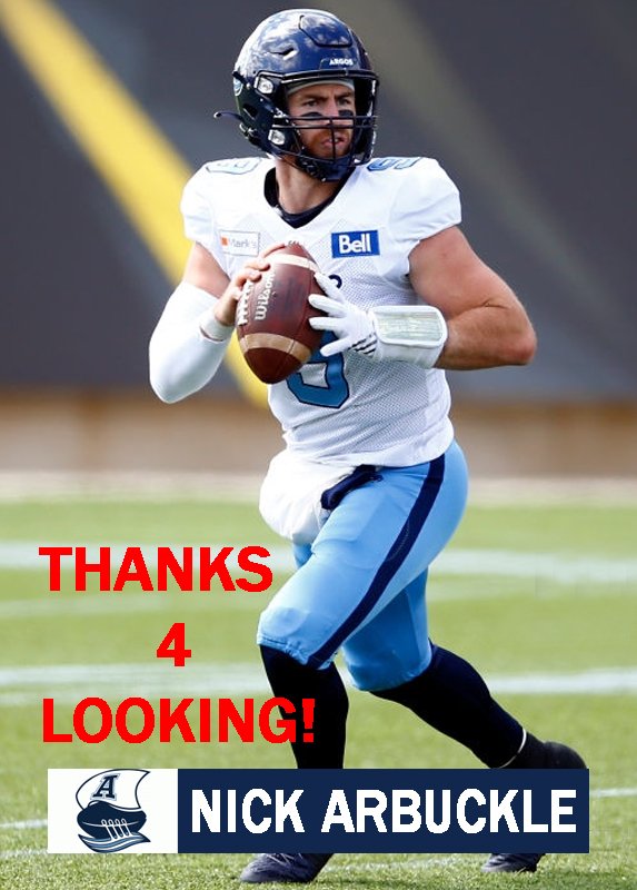 NICK ARBUCKLE 2021 TORONTO ARGONAUTS CFL FOOTBALL CARD