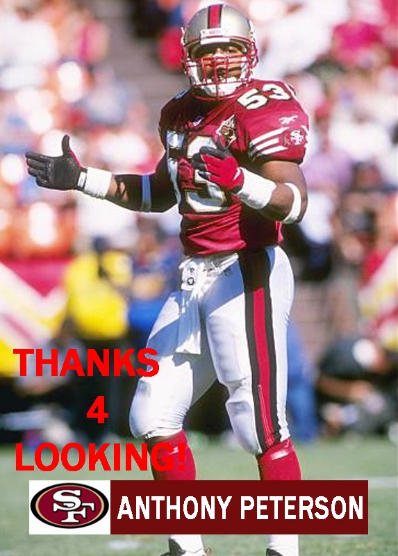 ANTHONY PETERSON 1996 SAN FRANCISCO 49ERS FOOTBALL CARD
