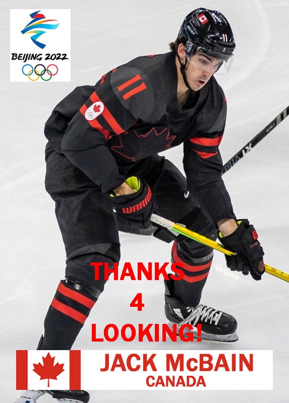 JACK McBAIN 2022 CANADA OLYMPIC HOCKEY CARD
