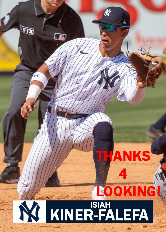 ISIAH KINERFALEFA 2022 NEW YORK YANKEES BASEBALL CARD