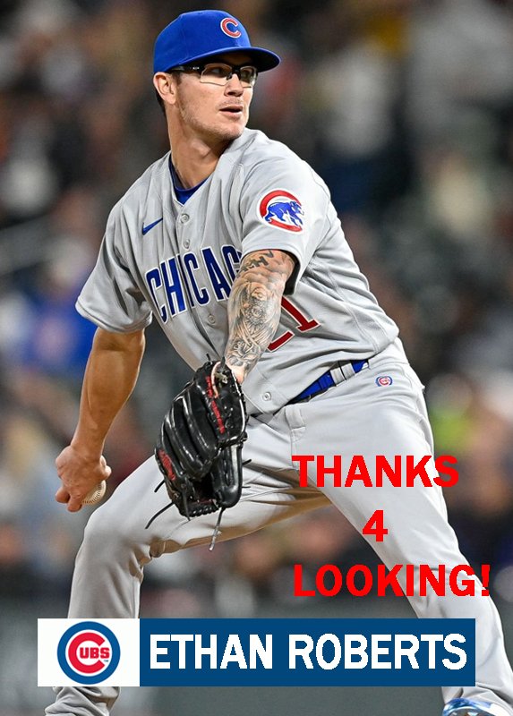 ETHAN ROBERTS 2022 CHICAGO CUBS BASEBALL CARD