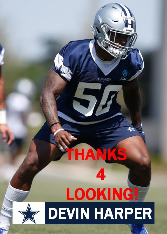 DEVIN HARPER 2022 DALLAS COWBOYS FOOTBALL CARD