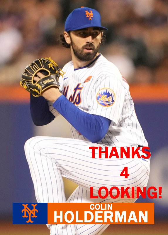 COLIN HOLDERMAN 2022 NEW YORK METS BASEBALL CARD