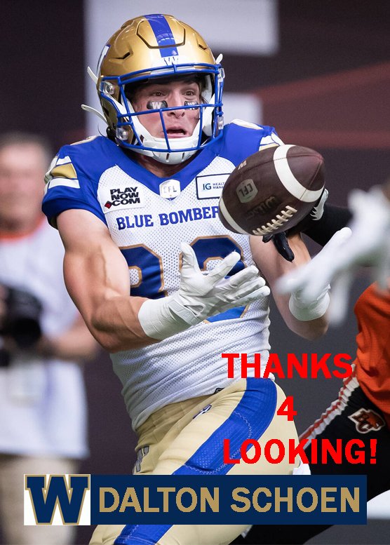 DALTON SCHOEN 2022 WINNIPEG BLUE BOMBERS CFL FOOTBALL CARD