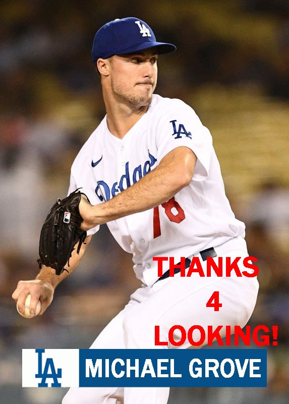 MICHAEL GROVE 2022 LOS ANGELES DODGERS BASEBALL CARD