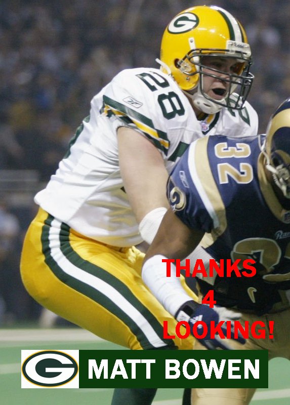 MATT BOWEN 2002 GREEN BAY PACKERS FOOTBALL CARD