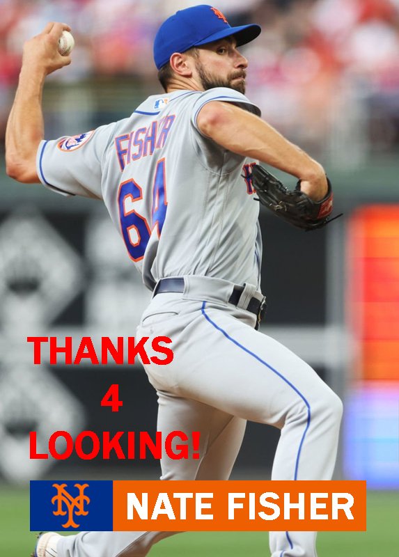 NATE FISHER 2022 NEW YORK METS BASEBALL CARD