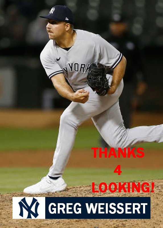 GREG WEISSERT 2022 NEW YORK YANKEES BASEBALL CARD