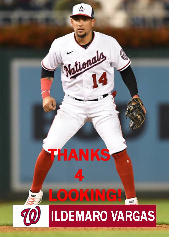 ILDEMARO VARGAS 2022 WASHINGTON NATIONALS BASEBALL CARD