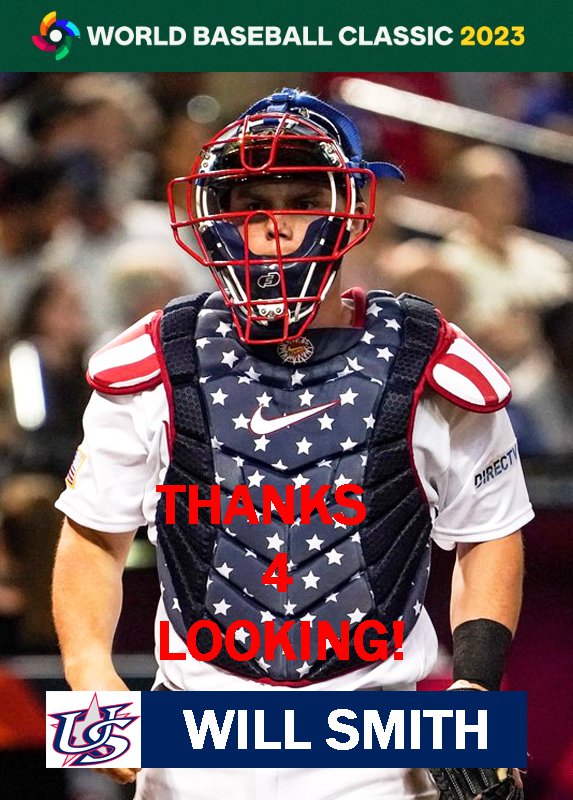 WILL SMITH 2023 TEAM USA WORLD BASEBALL CLASSIC CARD