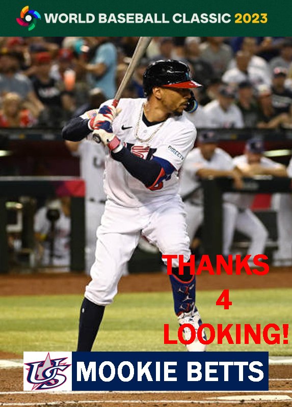 MOOKIE BETTS 2023 TEAM USA WORLD BASEBALL CLASSIC CARD