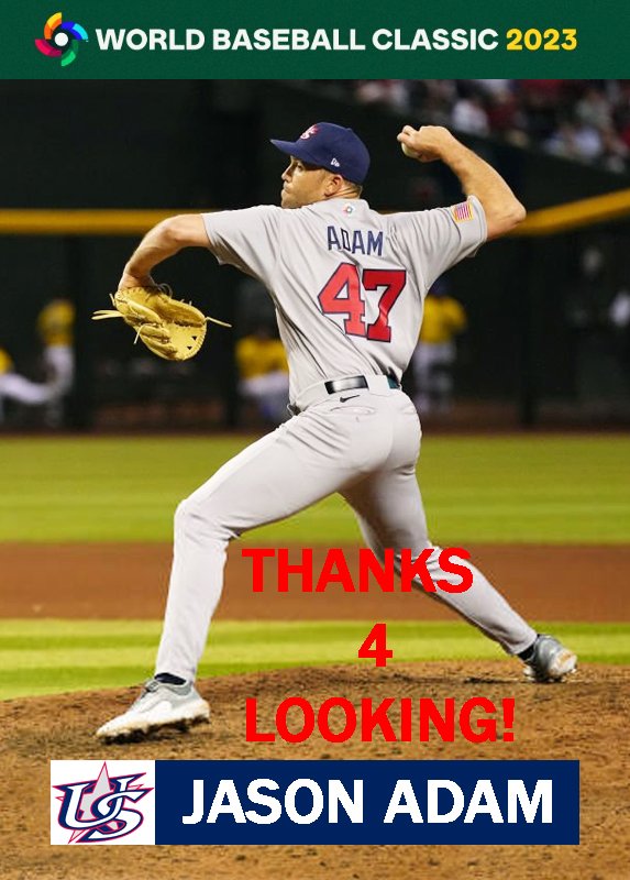 JASON ADAM 2023 TEAM USA WORLD BASEBALL CLASSIC CARD