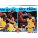 MAGIC JOHNSON / JOHN STOCKTON 91-92 HOOPS LEAGUE LEADERS #312