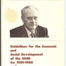 GUIDELINES FOR THE ECONOMIC AND SOCIAL DEVELOPMENT USSR