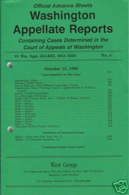 WASHINGTON APPELLATE REPORTS October 13, 1998