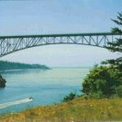 DECEPTION PASS BRIDGE WASHINGTON STATE COLOR RPPC