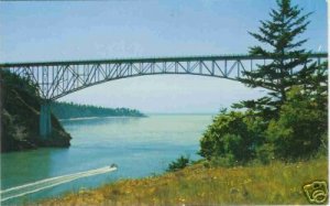 DECEPTION PASS BRIDGE WASHINGTON STATE COLOR RPPC