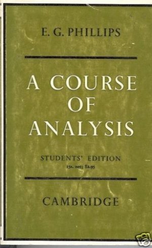 A COURSE OF ANALYSIS students' edition Mathematics