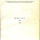 ADOLESCENCE AN INTERNATIONAL QUARTERLY Vol VIII 1973