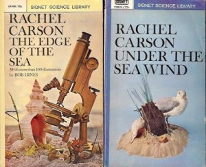 UNDER THE SEA WIND & EDGES OF THE SEA  LOT OF 2 BOOKS