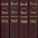 BRITANNICA BOOK OF THE YEAR LOT OF 4 BOOKS  1967 1968 1969 1970