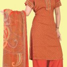 Beautiful 3pcs French Crepe Salwar/Shalwar Kameez & Dupatta Suit Large Size 42"