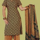 Beautiful 3pcs French Crepe Salwar/Shalwar Kameez & Dupatta Suit Large Size 42"
