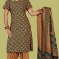 Beautiful 3pcs French Crepe Salwar/Shalwar Kameez & Dupatta Suit Large Size 42"