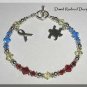 AUTISM Awareness Bracelet with Swarovski Crystal & Sterling Silver Symptom