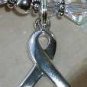 NEW Lung Cancer Awareness Bracelet w/ Swarovski Crystal Sterling Silver Symptom