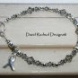 NEW BRAIN CANCER Awareness Bracelet with Swarovski Crystal and Sterling Silver Symptom