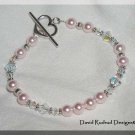 BOUTIQUE ROSE PEARL and SWAROVSKI CRYSTAL BEAD BRACELET David Rudrud Designs