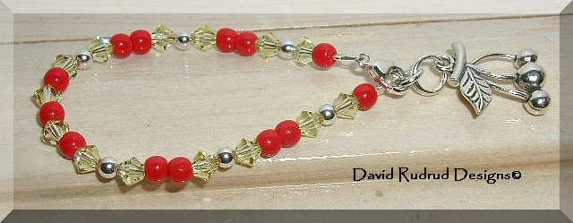 Boutique Cherry Flip Custom sterling silver and Austrian crystal bracelet