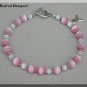 NEW Pink BREAST CANCER Awareness Bracelet with sterling silver