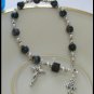 Denim Lapis Sterling Silver Crystal Rosary Bracelet - rosaries