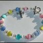 WALK TO EMMAUS Charm Bracelet DE COLORES Cats Eye and Sterling