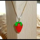 SALE! Sterling Silver STRAWBERRY Charm Necklace 16 Inches