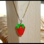 SALE! Sterling Silver STRAWBERRY Charm Necklace 16 Inches