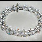 Special! Elegant 10mm Round Swarovski Clear AB Crystal Bracelet Beaded Crystal Gift Jewelry