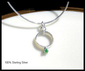 MOTHERS GIFT -  1 Baby Ring Birthstone Necklace Sterling Silver Jewelry