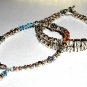 MOTHERS GIFT - Two 2 Name Mothers Name Bracelet Bali Gold Silver Crystal