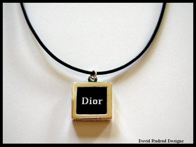 Custom Designer DIOR Necklace Leather and Sterling