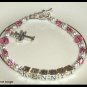 Girls Birthstone Baptisim Dedication Name Bracelet Gift Crystal Cross and Sterling Silver Jewelry
