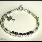 Girls Birthstone Baptisim Dedication Name Bracelet Gift Crystal Cross and Sterling Silver Jewelry