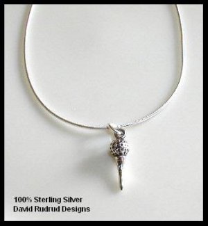 Solid Sterling Silver GOLF TEE Charm Necklace 18 Inches