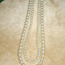 Bridesmaid Bride 2 Strand Swarovski Crystal Pearl Necklace 20 inches Wedding
