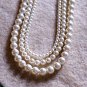 Bridesmaid Bride 3 Strand Swarovski Crystal PEARL Necklace Wedding